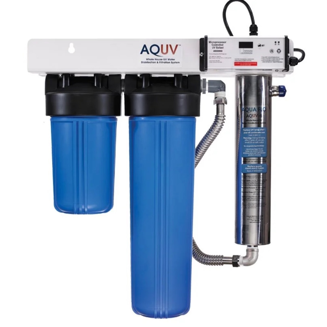 UV Water Disinfection & Filtration System - AQUV whole house UV system with sediment filters