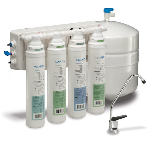 Reverse Osmosis System - 4-stage under-sink filtration with storage tank and chrome faucet